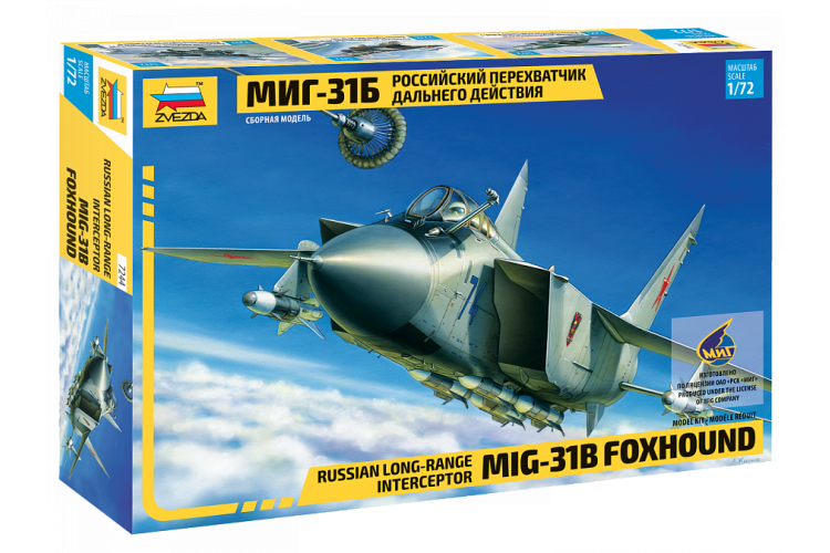 1:72 Zvezda 7244 Mikoyan MiG-31B Foxhound - Russische Langeafstand-Onderscheppingsjager - Straaljager - Zvz7244 1 - ZVZ7244