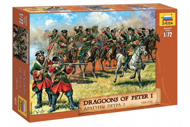 1:72 Zvezda 8072 Dragoenen van Peter I - 1701-1721 - Figuren - Zvz8072 1 - ZVZ8072