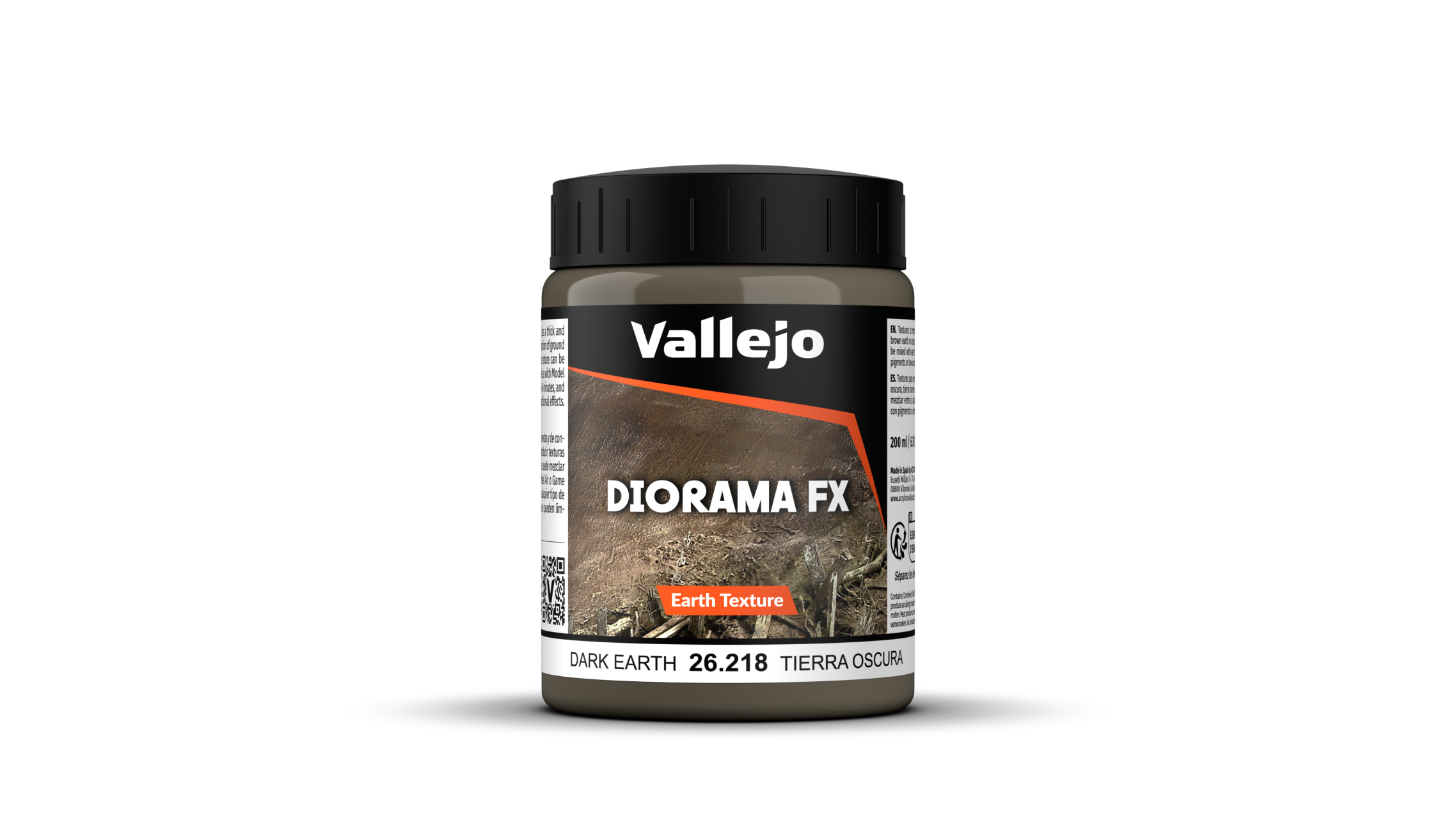 Vallejo 26218 Earth Texture - Acrylic - Dark Earth - 200ml