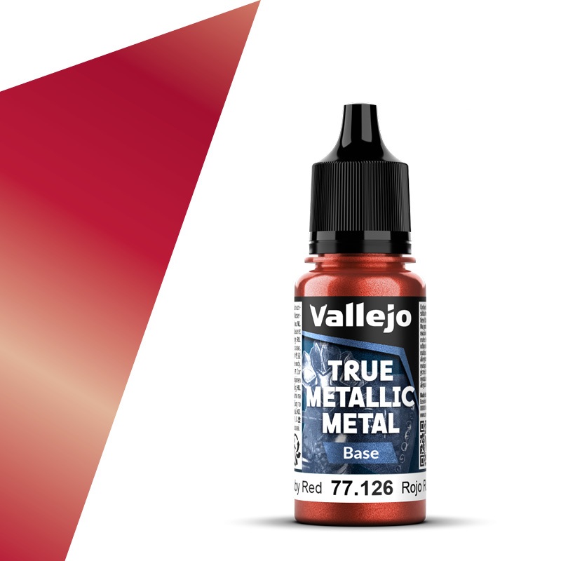 Vallejo 77126 True Metallic Metal Base Ruby Red Acrylic 18ml