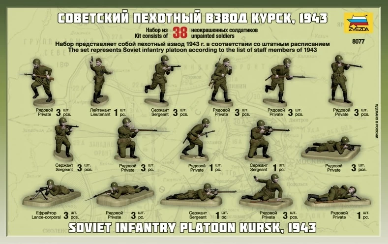 1:72 Zvezda 8077 Soviet Infantry Platoon Kursk - 1943